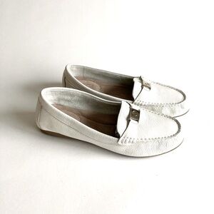 Giani Bernini GB Dailyn White Pebble Genuine Leather Loafers size 8.5